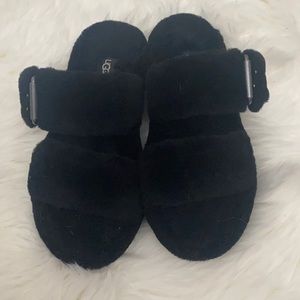 Ugg Black Fluffy Slippers